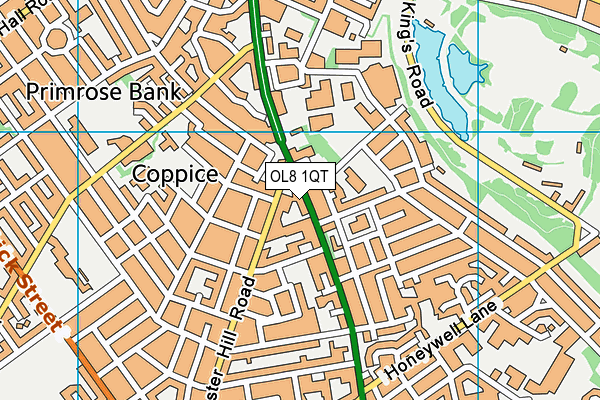 OL8 1QT map - OS VectorMap District (Ordnance Survey)