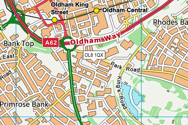 OL8 1QX map - OS VectorMap District (Ordnance Survey)