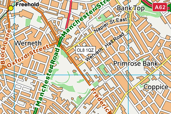 OL8 1QZ map - OS VectorMap District (Ordnance Survey)