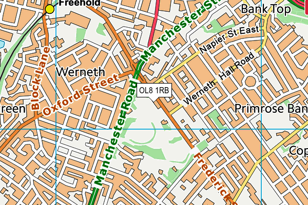 Werneth Park map (OL8 1RB) - OS VectorMap District (Ordnance Survey)