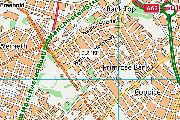 OL8 1RP map - OS VectorMap District (Ordnance Survey)