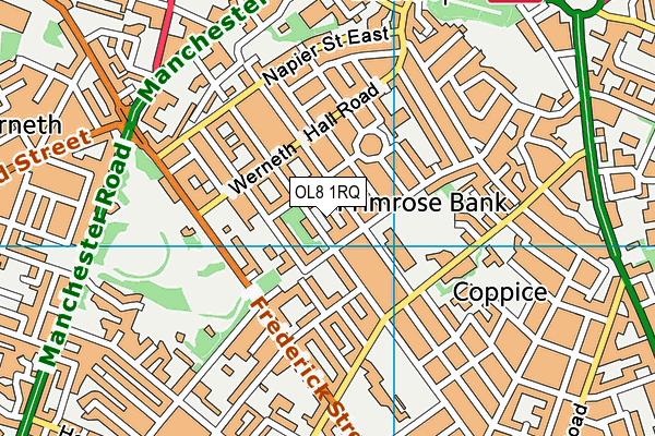 OL8 1RQ map - OS VectorMap District (Ordnance Survey)