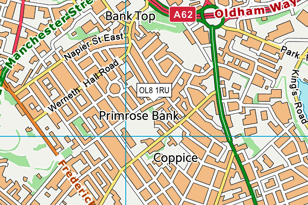 OL8 1RU map - OS VectorMap District (Ordnance Survey)