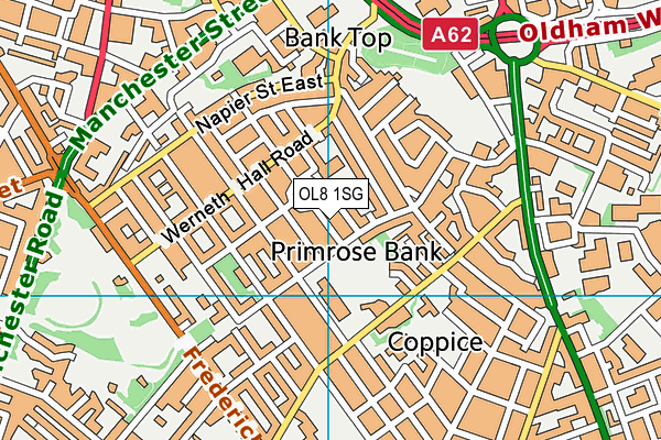 OL8 1SG map - OS VectorMap District (Ordnance Survey)