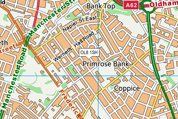 OL8 1SH map - OS VectorMap District (Ordnance Survey)
