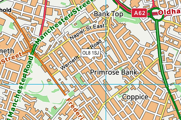 OL8 1SJ map - OS VectorMap District (Ordnance Survey)