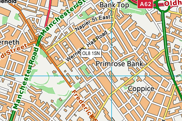 OL8 1SN map - OS VectorMap District (Ordnance Survey)