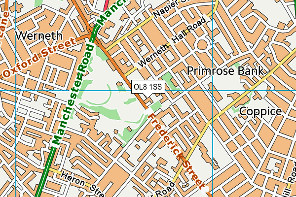 OL8 1SS map - OS VectorMap District (Ordnance Survey)