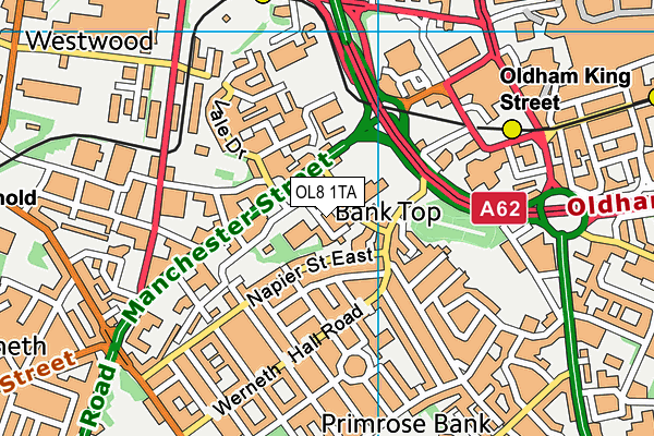 OL8 1TA map - OS VectorMap District (Ordnance Survey)