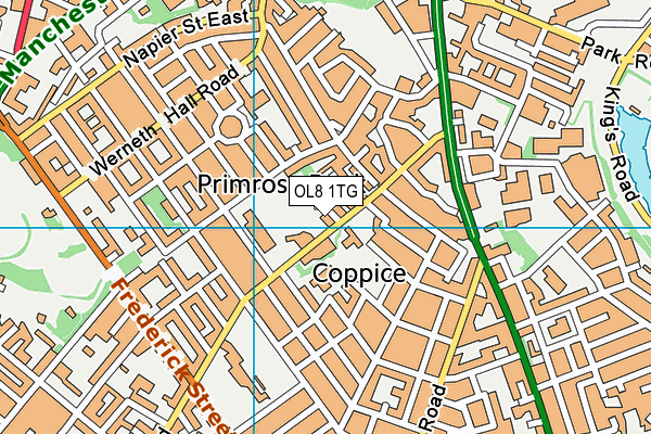 OL8 1TG map - OS VectorMap District (Ordnance Survey)