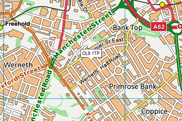 OL8 1TP map - OS VectorMap District (Ordnance Survey)