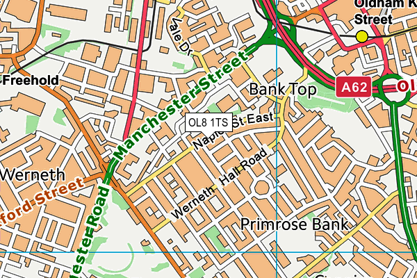 OL8 1TS map - OS VectorMap District (Ordnance Survey)