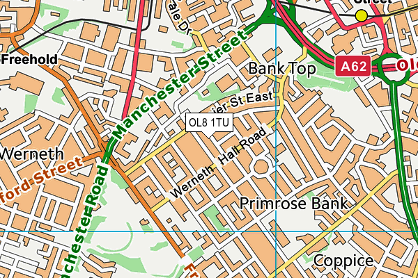 OL8 1TU map - OS VectorMap District (Ordnance Survey)