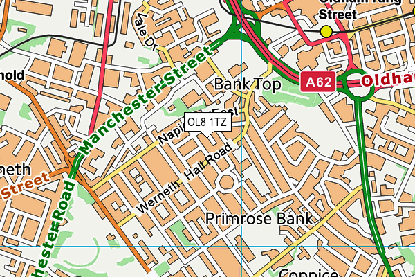 OL8 1TZ map - OS VectorMap District (Ordnance Survey)