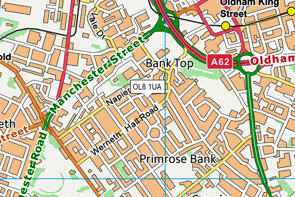 OL8 1UA map - OS VectorMap District (Ordnance Survey)