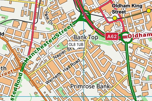 OL8 1UB map - OS VectorMap District (Ordnance Survey)