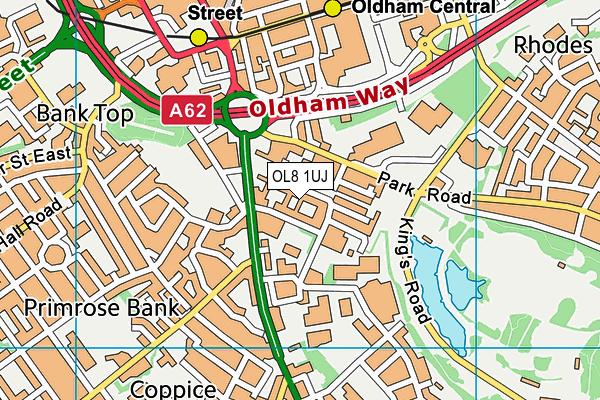 OL8 1UJ map - OS VectorMap District (Ordnance Survey)