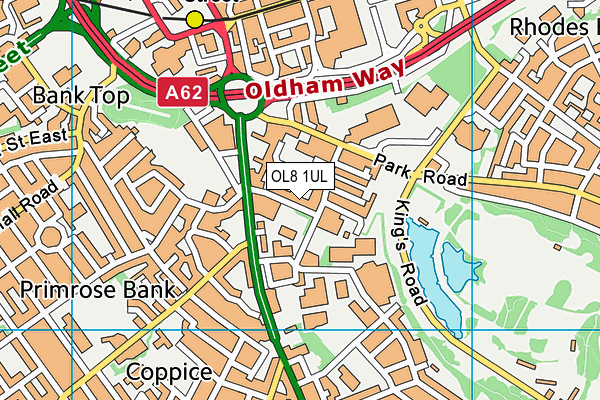 OL8 1UL map - OS VectorMap District (Ordnance Survey)