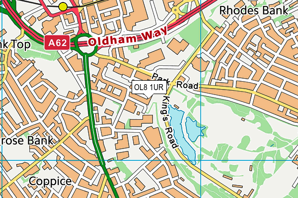 OL8 1UR map - OS VectorMap District (Ordnance Survey)