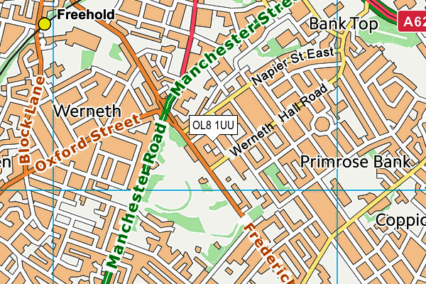 OL8 1UU map - OS VectorMap District (Ordnance Survey)