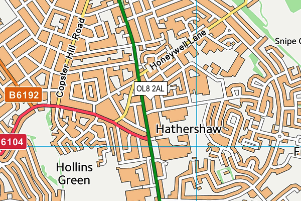 OL8 2AL map - OS VectorMap District (Ordnance Survey)