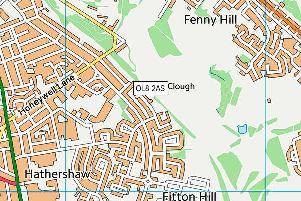 Snipe Clough map (OL8 2AS) - OS VectorMap District (Ordnance Survey)
