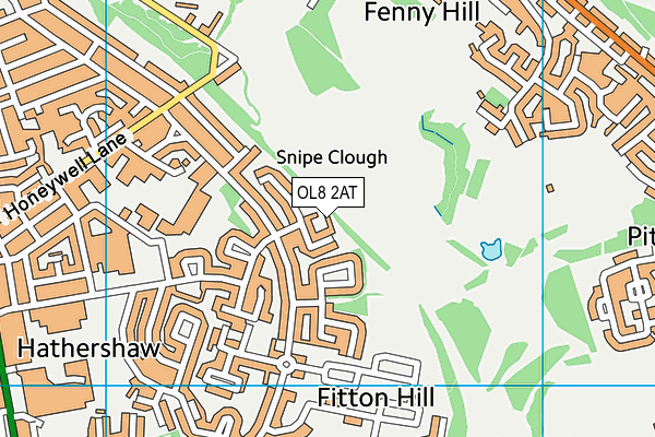 OL8 2AT map - OS VectorMap District (Ordnance Survey)