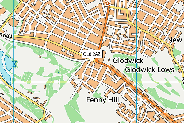 OL8 2AZ map - OS VectorMap District (Ordnance Survey)