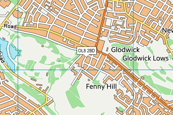 OL8 2BD map - OS VectorMap District (Ordnance Survey)