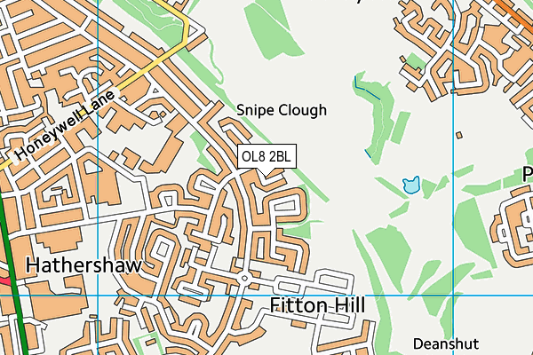 OL8 2BL map - OS VectorMap District (Ordnance Survey)