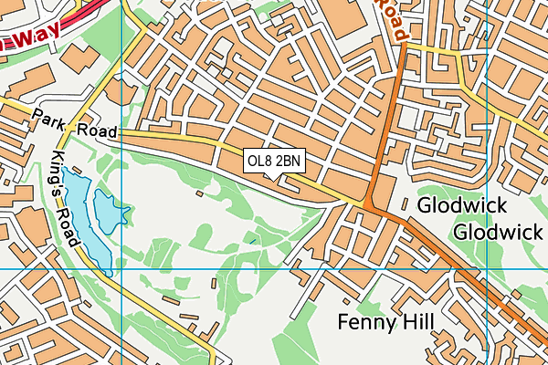 OL8 2BN map - OS VectorMap District (Ordnance Survey)