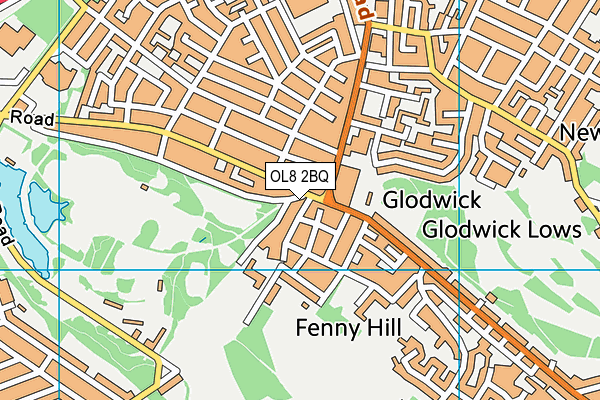 OL8 2BQ map - OS VectorMap District (Ordnance Survey)