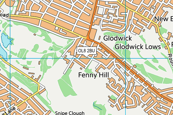 OL8 2BU map - OS VectorMap District (Ordnance Survey)