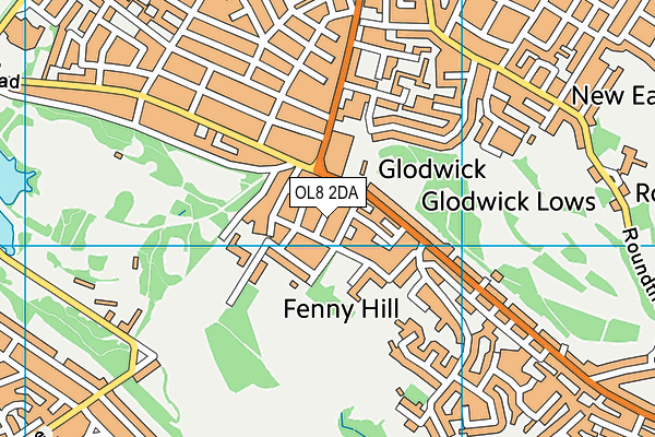 OL8 2DA map - OS VectorMap District (Ordnance Survey)