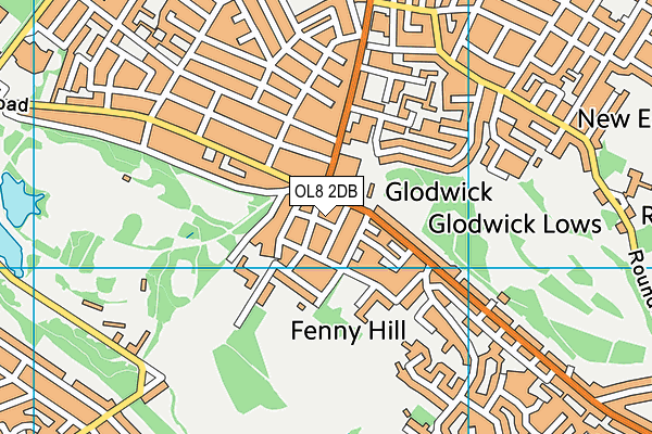 OL8 2DB map - OS VectorMap District (Ordnance Survey)