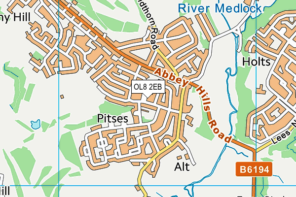 OL8 2EB map - OS VectorMap District (Ordnance Survey)