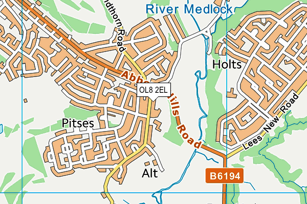 OL8 2EL map - OS VectorMap District (Ordnance Survey)