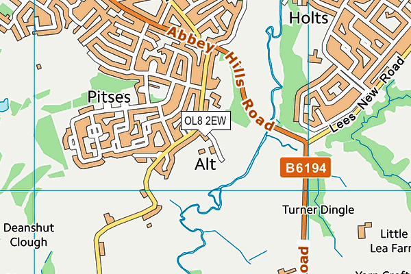 OL8 2EW map - OS VectorMap District (Ordnance Survey)