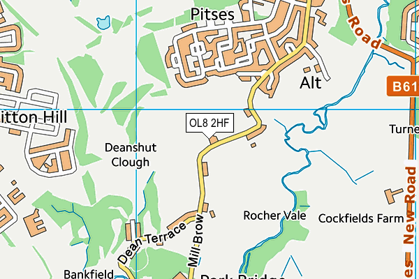 OL8 2HF map - OS VectorMap District (Ordnance Survey)