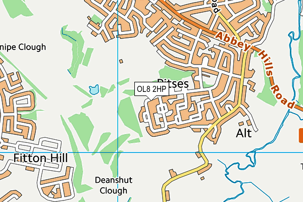 OL8 2HP map - OS VectorMap District (Ordnance Survey)