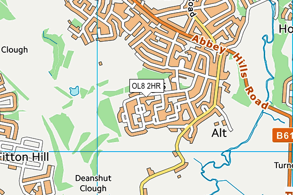 OL8 2HR map - OS VectorMap District (Ordnance Survey)