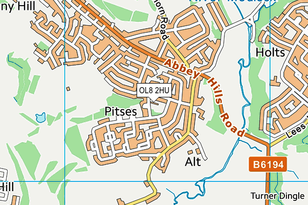 OL8 2HU map - OS VectorMap District (Ordnance Survey)