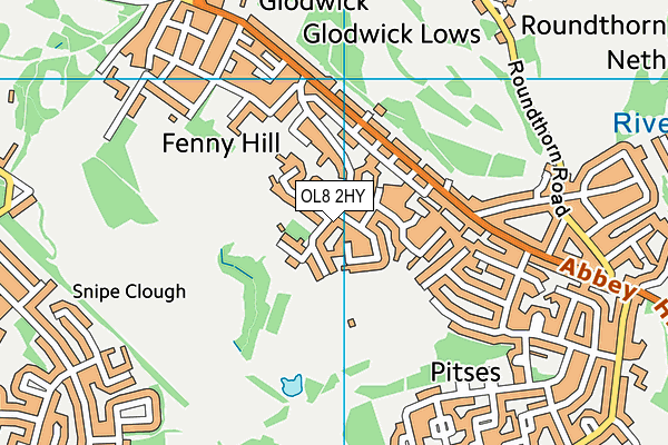 OL8 2HY map - OS VectorMap District (Ordnance Survey)