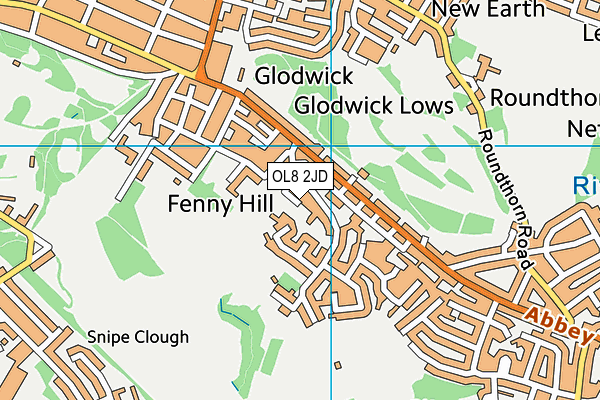 OL8 2JD map - OS VectorMap District (Ordnance Survey)