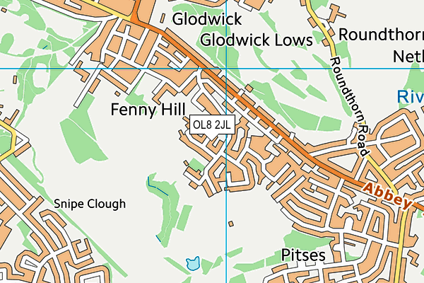 OL8 2JL map - OS VectorMap District (Ordnance Survey)