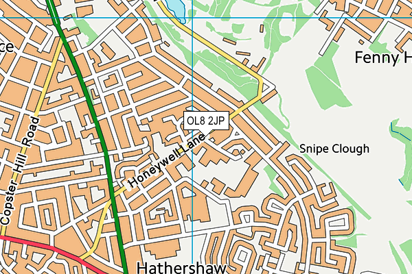 OL8 2JP map - OS VectorMap District (Ordnance Survey)