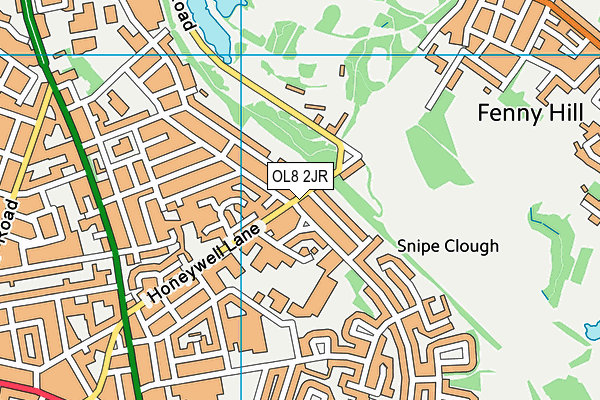 OL8 2JR map - OS VectorMap District (Ordnance Survey)