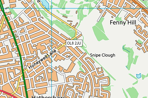 OL8 2JU map - OS VectorMap District (Ordnance Survey)