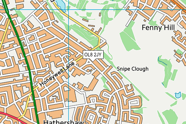 OL8 2JY map - OS VectorMap District (Ordnance Survey)