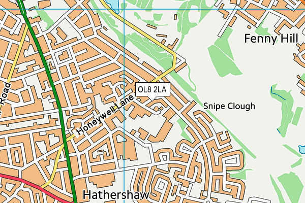 OL8 2LA map - OS VectorMap District (Ordnance Survey)
